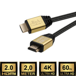 Ripa Connected HDMI 2.0 kabel 2 m goud / zwart