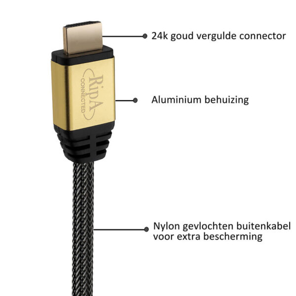 Ripa Connected HDMI 2.0 kabel goud / zwart